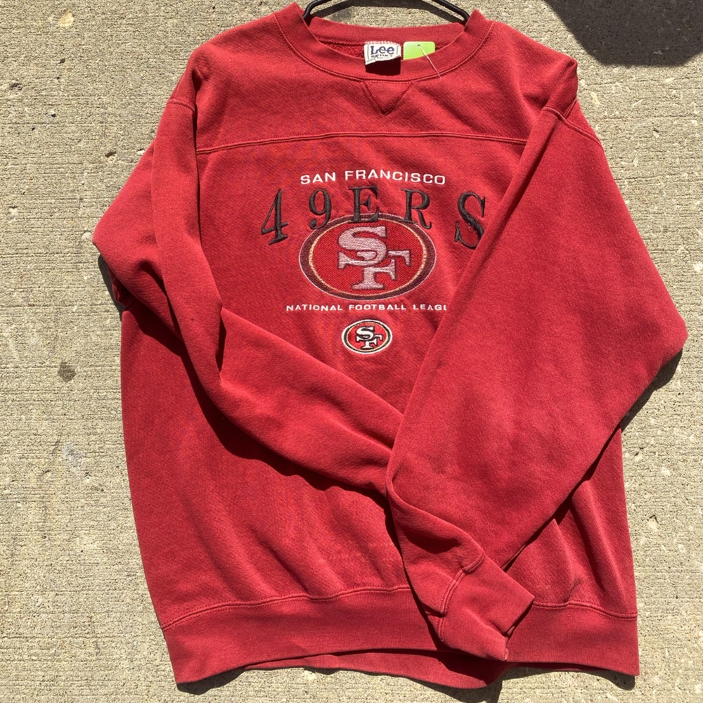 Lee Men's Red 49ers Crewneck Sweater